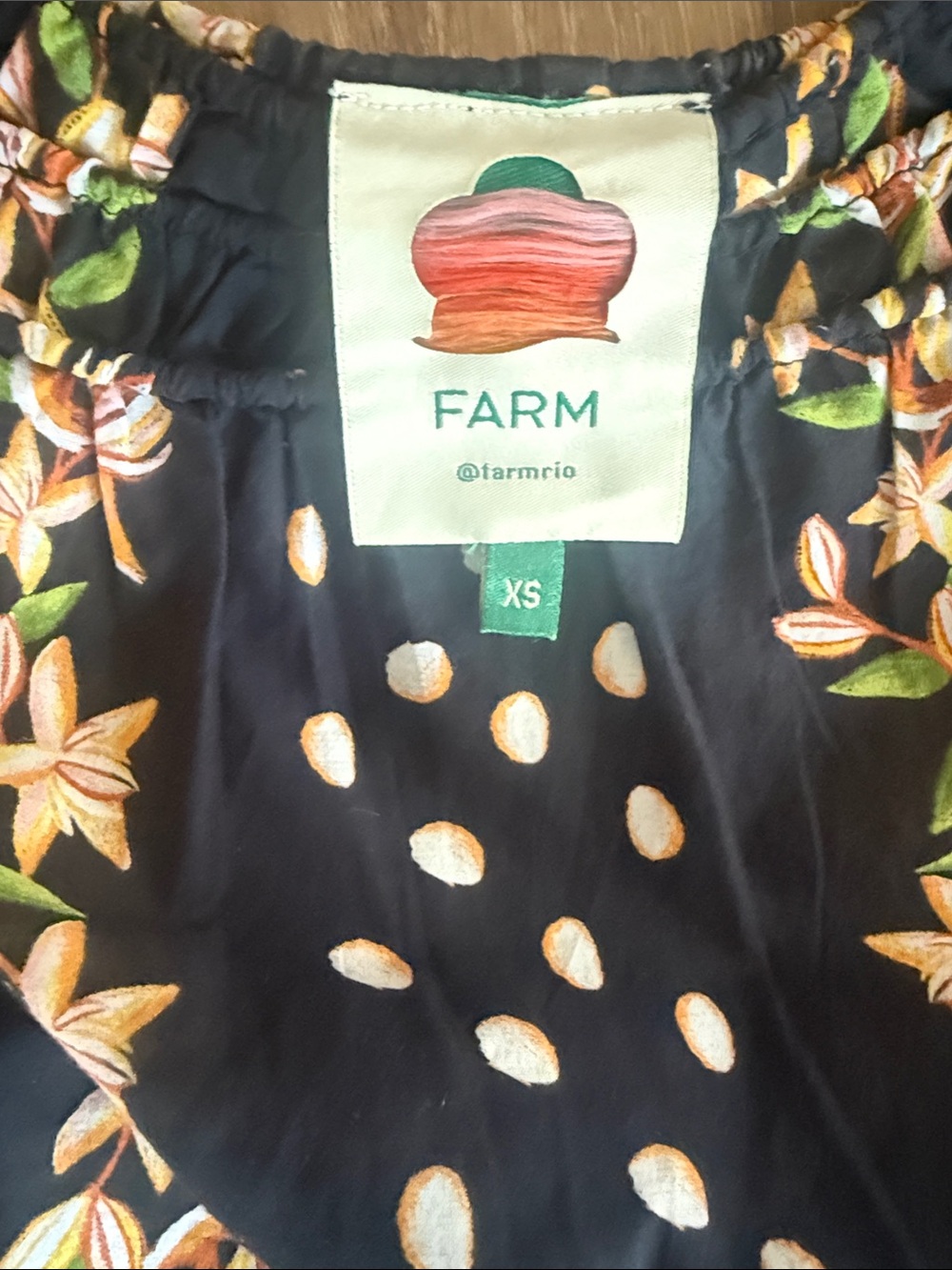 FARM Rio Black Floral & Polka Dot Puff-Sleeve Dress - Picture 3 of 3